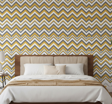 Bedroom wallpaper chevron pattern design - TenStickers
