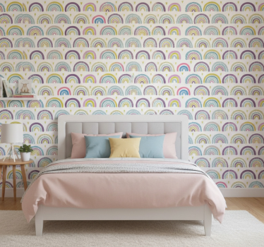 Bedroom wallpaper colorful abstract rainbow pattern - TenStickers
