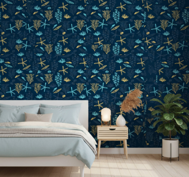 Bedroom wallpaper colorful ocean floor design - TenStickers