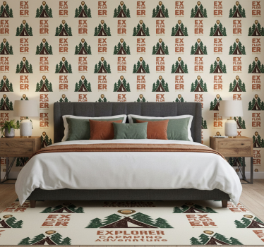 Bedroom wallpaper for exploring camping adventures - TenStickers
