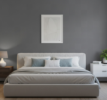 Bedroom wallpaper in dark simple grey - TenStickers