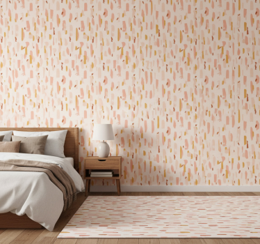 Bedroom wallpaper in a brushed petal design - TenStickers
