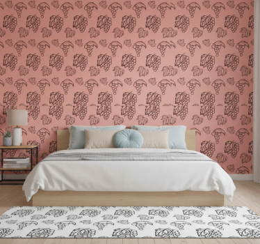 Bedroom wallpaper in african style rose grape design - TenStickers