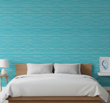 Bedroom wallpaper in natural seawater hues - TenStickers