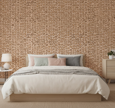Bedroom wallpaper leopard pastel color print - TenStickers
