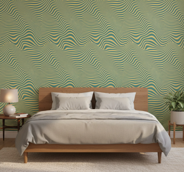 Bedroom wallpaper retro lines design - TenStickers