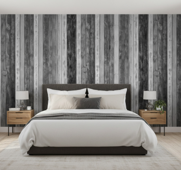 Bedroom wallpaper rustic timber boards - TenStickers