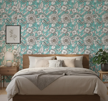 Bedroom wallpaper sunflower design - TenStickers