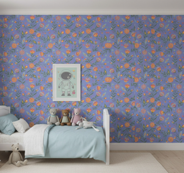 Bedroom wallpaper with adorable kids design - TenStickers