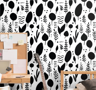 Black and white nature related images Modern Wallpaper - TenStickers