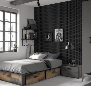 black metal grid Teens wallpaper - TenStickers