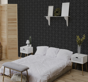 Black wall and figures Bedroom Wallpaper - TenStickers
