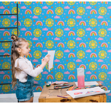 Blue rainbows Kids Wallpaper - TenStickers