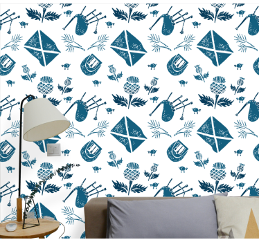 Blue Scottish thistle nature wallpaper - TenStickers