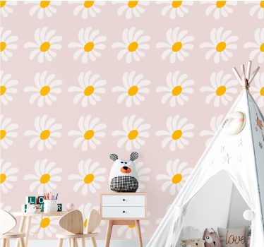 "Boho style" flowers illustration Kids Wallpaper - TenStickers