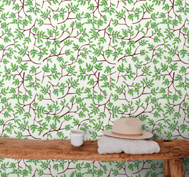 Botanical Branches leaf wallpaper - TenStickers