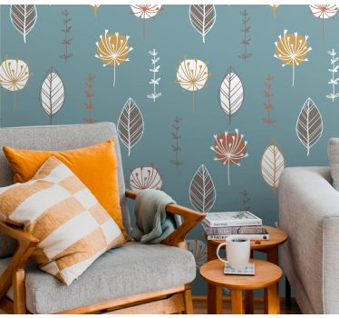 Botanical Motifs Pattern leaf wallpaper - TenStickers