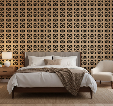 Brown caning bedroom wallpaper - TenStickers