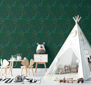camouflage dinosaurs Kids Wallpaper - TenStickers