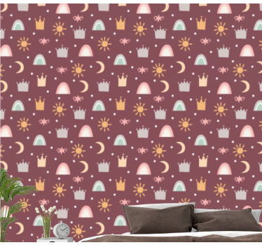 Celestial Pattern scandinavian wallpaper - TenStickers