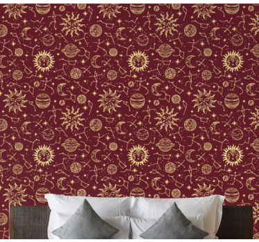 Master bedroom wallpaper celestial designs - TenStickers