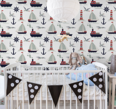 Childrens wallpapee Navy motifs - TenStickers