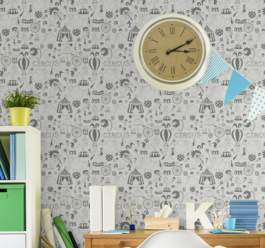 circus nordic colour wallpaper Kids Wallpaper - TenStickers