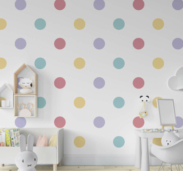 Colorful confetti Moon Wallpaper - TenStickers