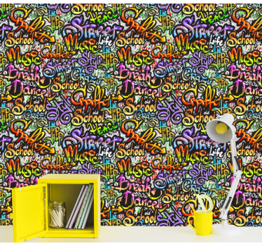 Colorful Graffiti wall text Wallpaper paintings - TenStickers