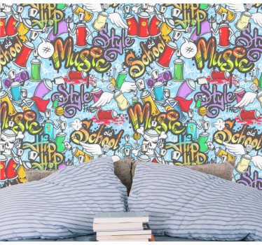 Colourful graffiti wall tags Wallpaper paintings - TenStickers