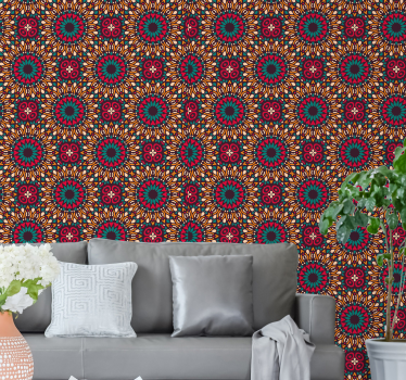 Colourful mandala Bedroom Wallpaper - TenStickers