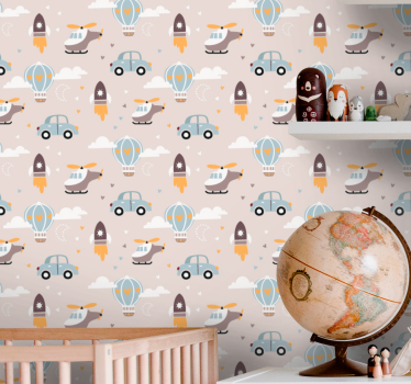 Cute design illustration for kids Contemporary Wallpaper - TenStickers