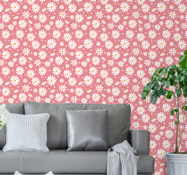 Daisy flowers Bedroom Wallpaper - TenStickers