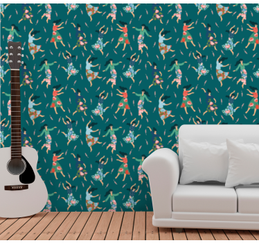 Dancing women with bedroom wallpaper - TenStickers