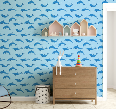 Dolphin Motif nursery wallpaper - TenStickers