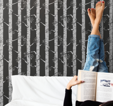 Elegant birch forest tree wallpaper - TenStickers