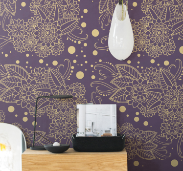 Floral paisley corner Bedroom Wallpaper - TenStickers