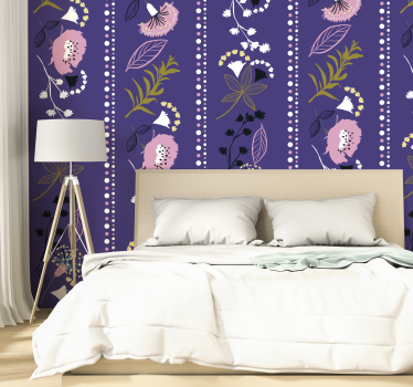 Floral Pink Flower Wallpaper - TenStickers