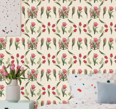 Flower bunch composition master bedroom wallpaper - TenStickers