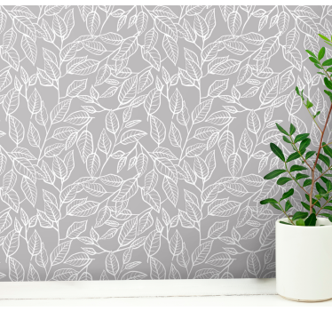 Foliage Motif leaf wallpaper - TenStickers