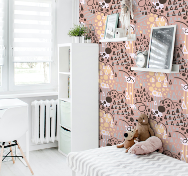 Geometric Fun Shapes kids wallpaper - TenStickers