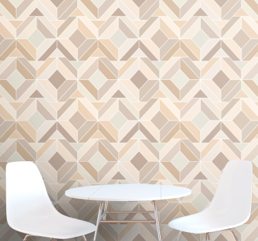 Shapes wallpaper in beige layered design - TenStickers