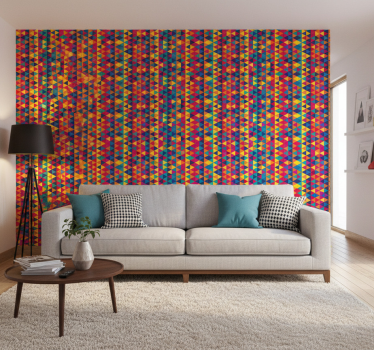 Geometric wallpaper colorful triangles pattern - TenStickers