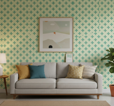 Geometric wallpaper mint plus shapes - TenStickers
