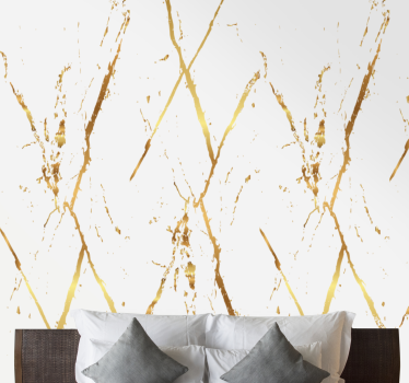 Gold marble stripes effect eallpaper - TenStickers