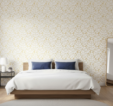 Graceful tropical leaves bedroom wallpaper - TenStickers
