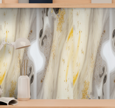 Gray gold marble imitation effect wallpaper - TenStickers