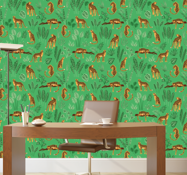 Green jungle Jungle theme wallpaper - TenStickers