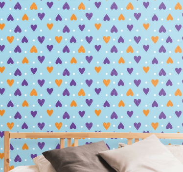 Heart Raindrops bedroom wallpaper - TenStickers