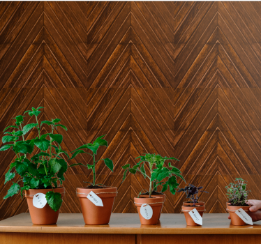 Herringbone Texture wood effect wallpaper - TenStickers